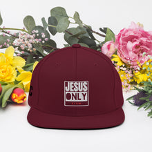 Load image into Gallery viewer, Jesus Only Snapback Hat