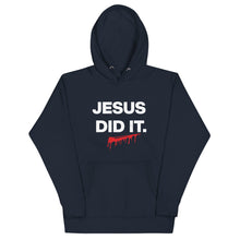 Load image into Gallery viewer, JESUS DID IT. (Hebrews 2:9) Unisex Hoodie
