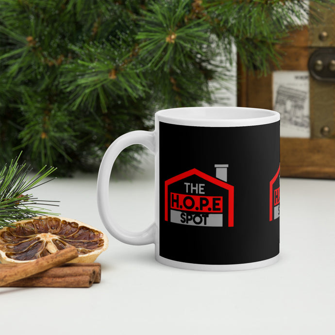White glossy mug